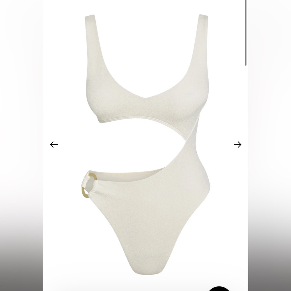 MONDAY SWIMWEAR ST. BARTH'S ONE PIECE - IVORY BOUCLE SIZE S